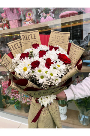 Romantik Uyum Gül & Papatya Buketi