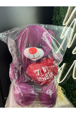 Mor Peluş Ayı – “İyi Ki Varsın” Yazılı Sevimli Hediye