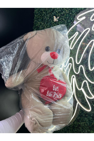  Kahverengi Peluş Ayı – “Seni Seviyorum” Yazılı Sevimli Hediye